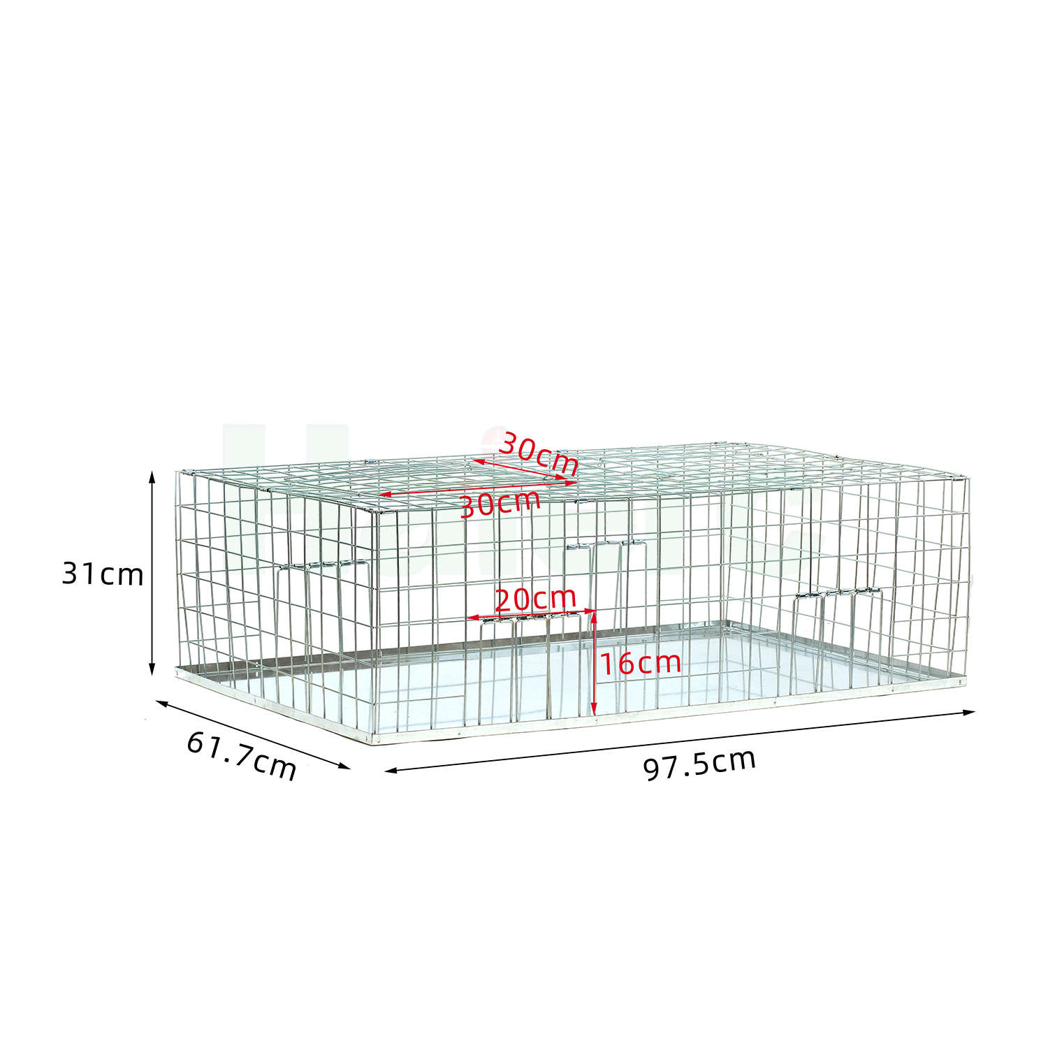 Haierc Foldable Galvanised Pigeon Trap Cage Feral Pigeon Trap HC1607