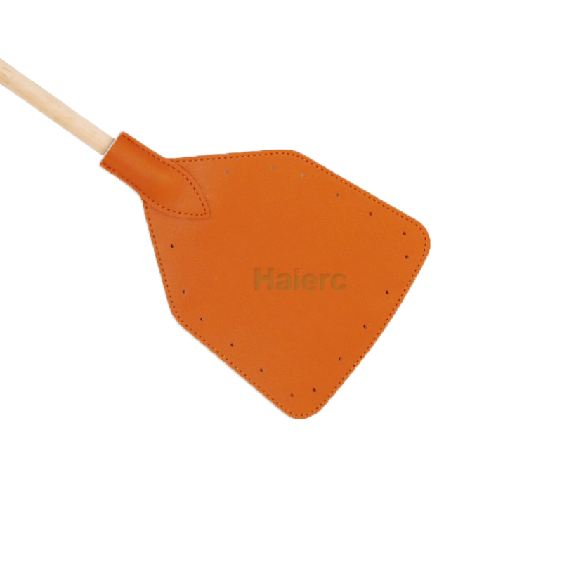 Прочный кожаный мухобой Haierc для использования в помещении с длинной ручкой, тяжелый деревянный мухобой с подвесным шнуром, долговечный мухобой.