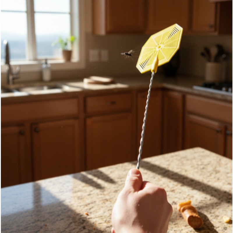 Ракетка для мух Haierc с плетеной металлической ручкой Ракетка для мух для использования внутри и снаружи помещений